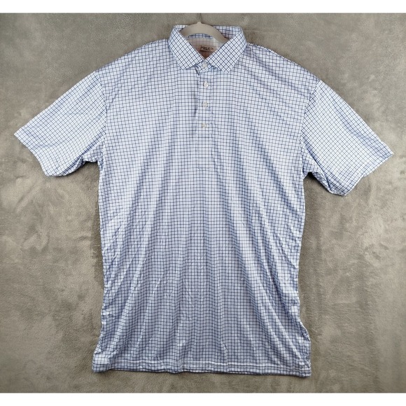 NWOT Collars And Co Dress Collar Polo Mens 2XL TALL Blue Tattersall Check Golf - Picture 2 of 11